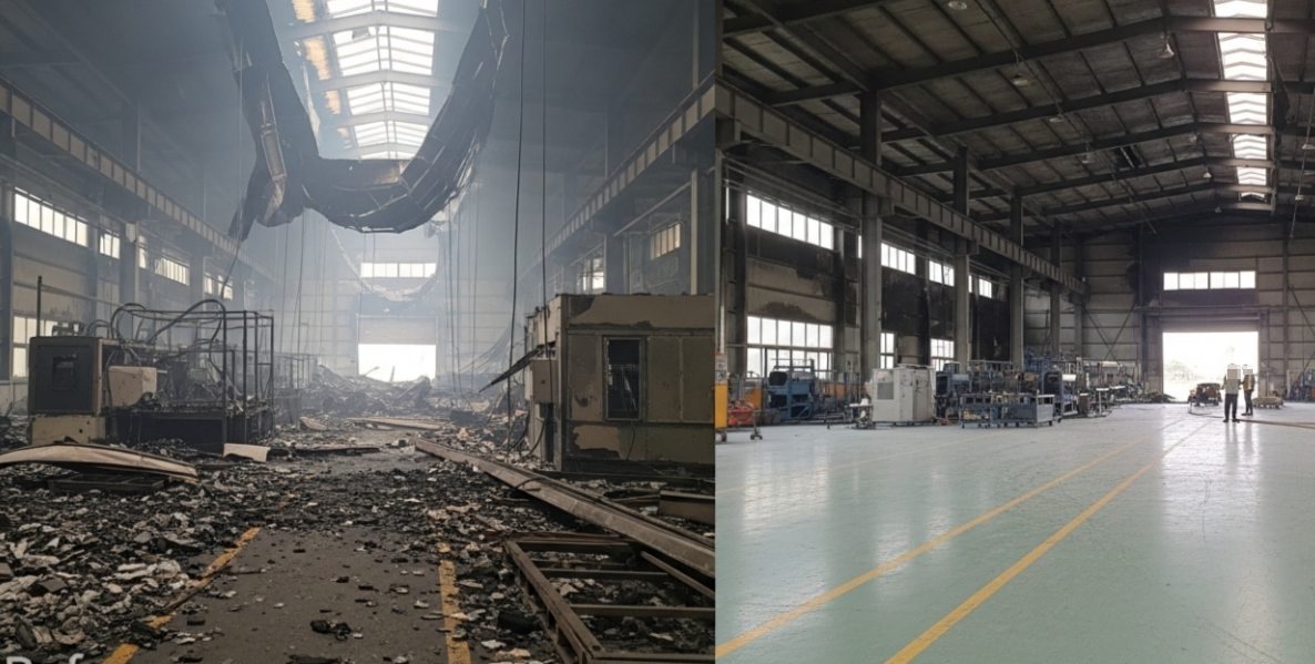 청소전문업체의 청소 전후 모습