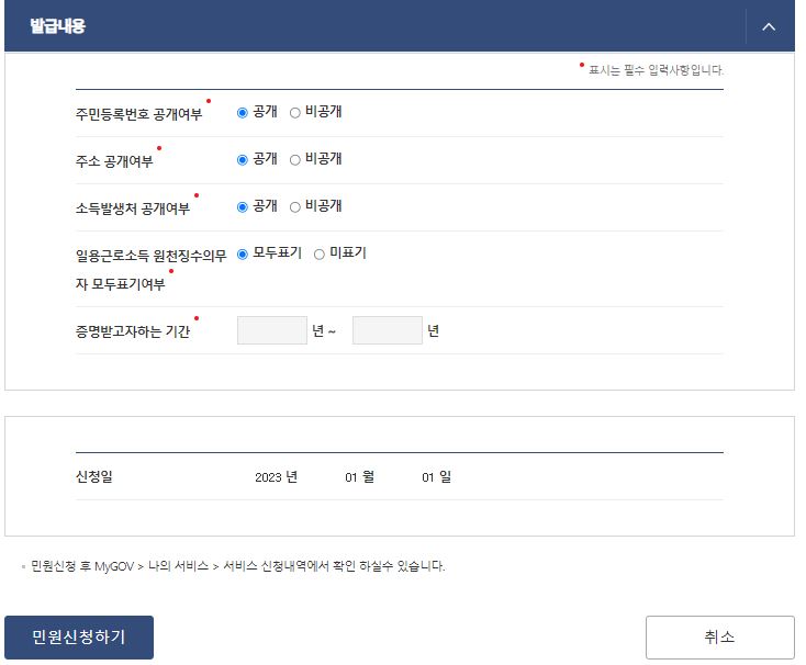 발급내용
