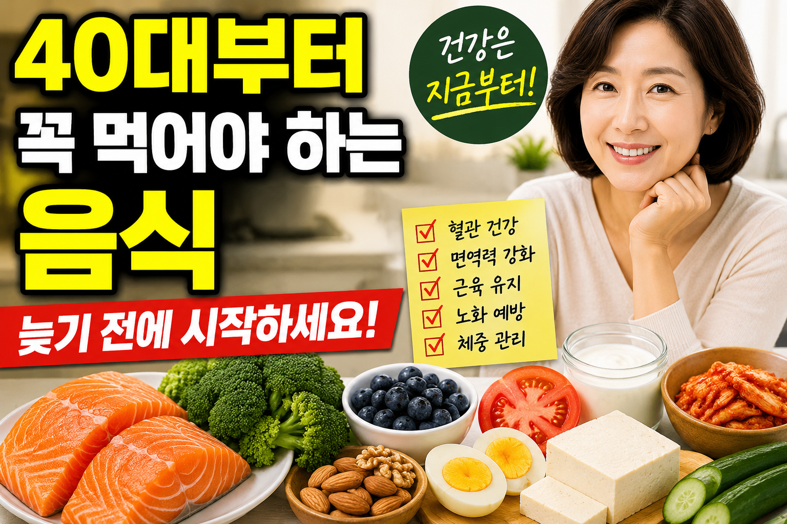 40대부터 꼭 먹어야 하는 음식, 늦기 전에 시작하세요