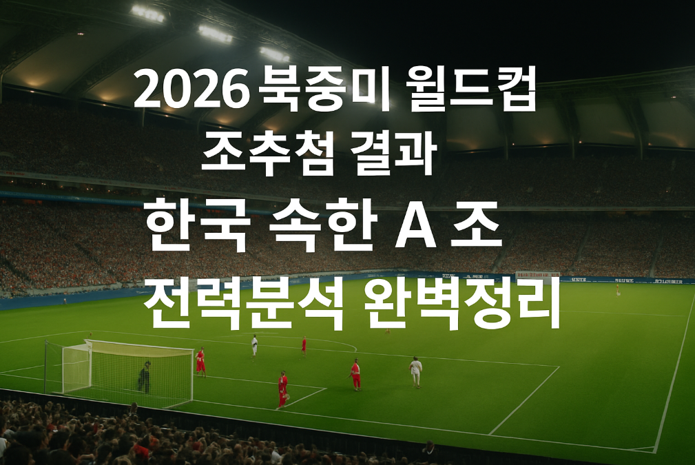 2026 북중미 월드컵 조추첨 결과, 한국 속한 A조 전력분석 완벽정리