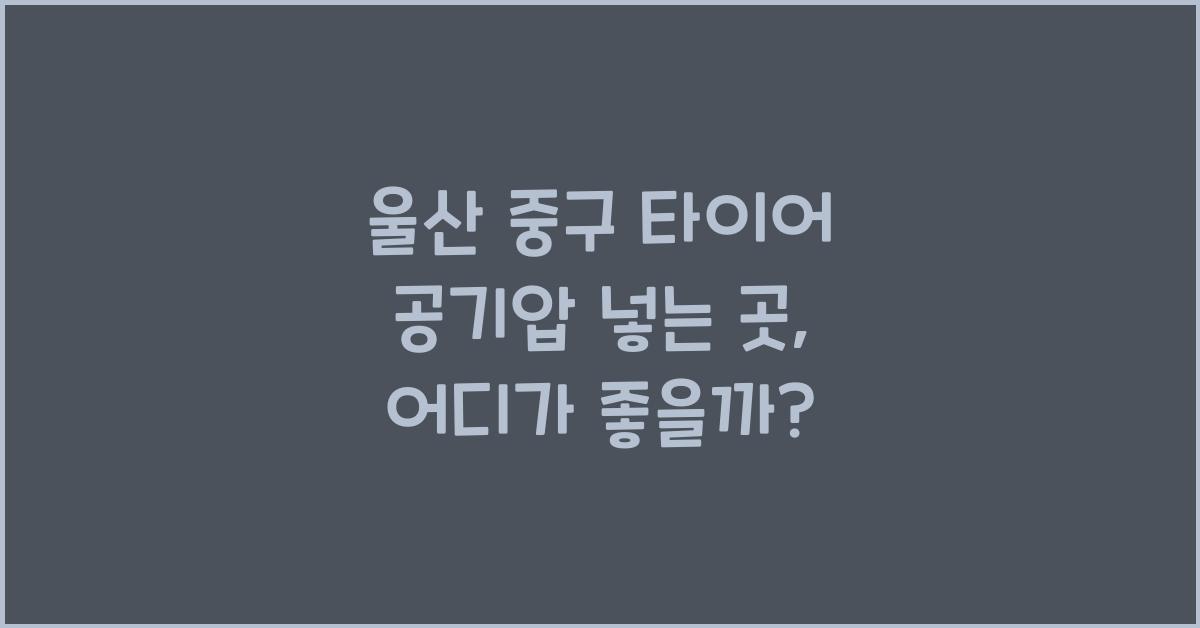 울산 중구 타이어 공기압 넣는 곳