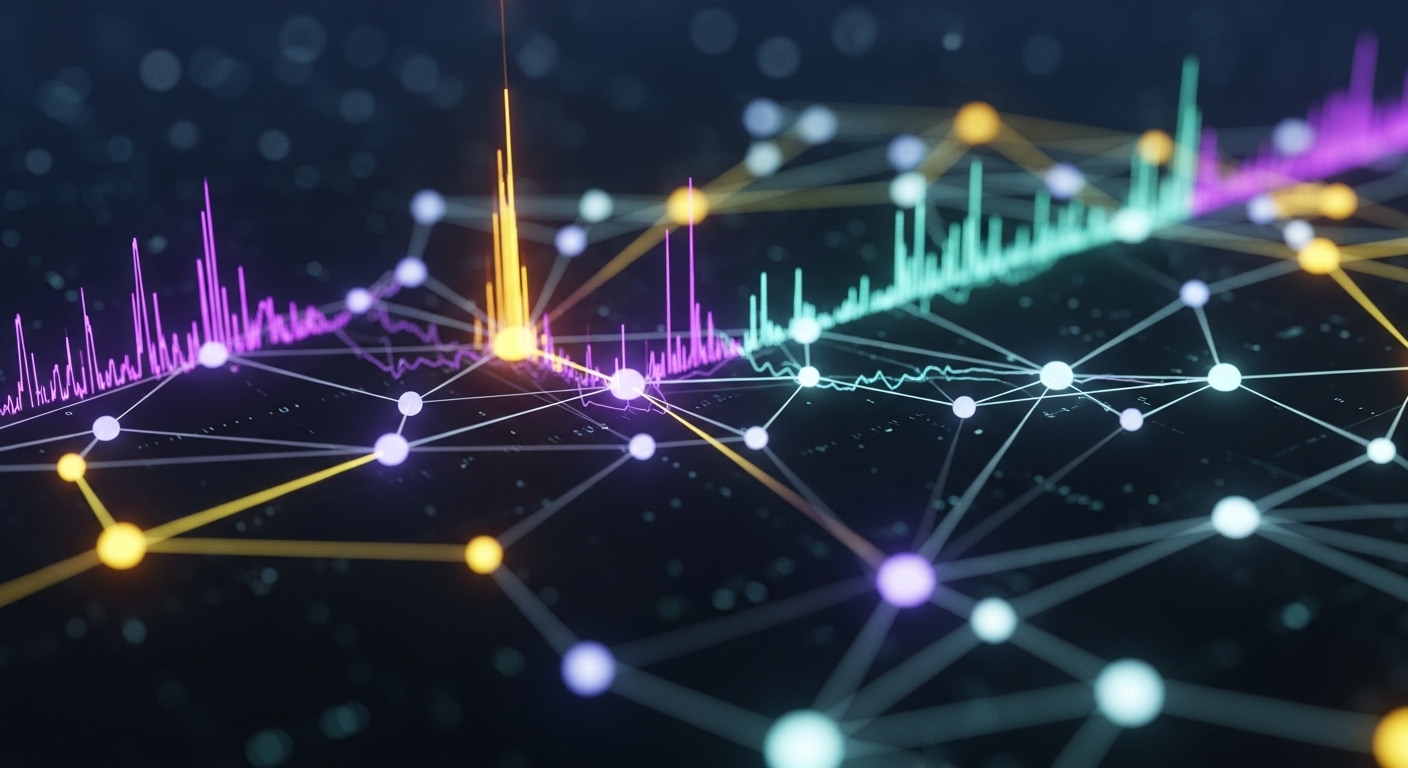 AI 기반 알고리즘 거래가 과열된 후 차익 실현으로 인해 활동이 냉각되는 모습을 추상적으로 표현한 이미지.