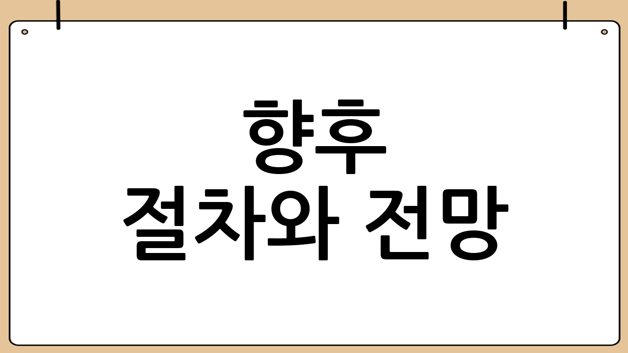 향후 절차와 전망