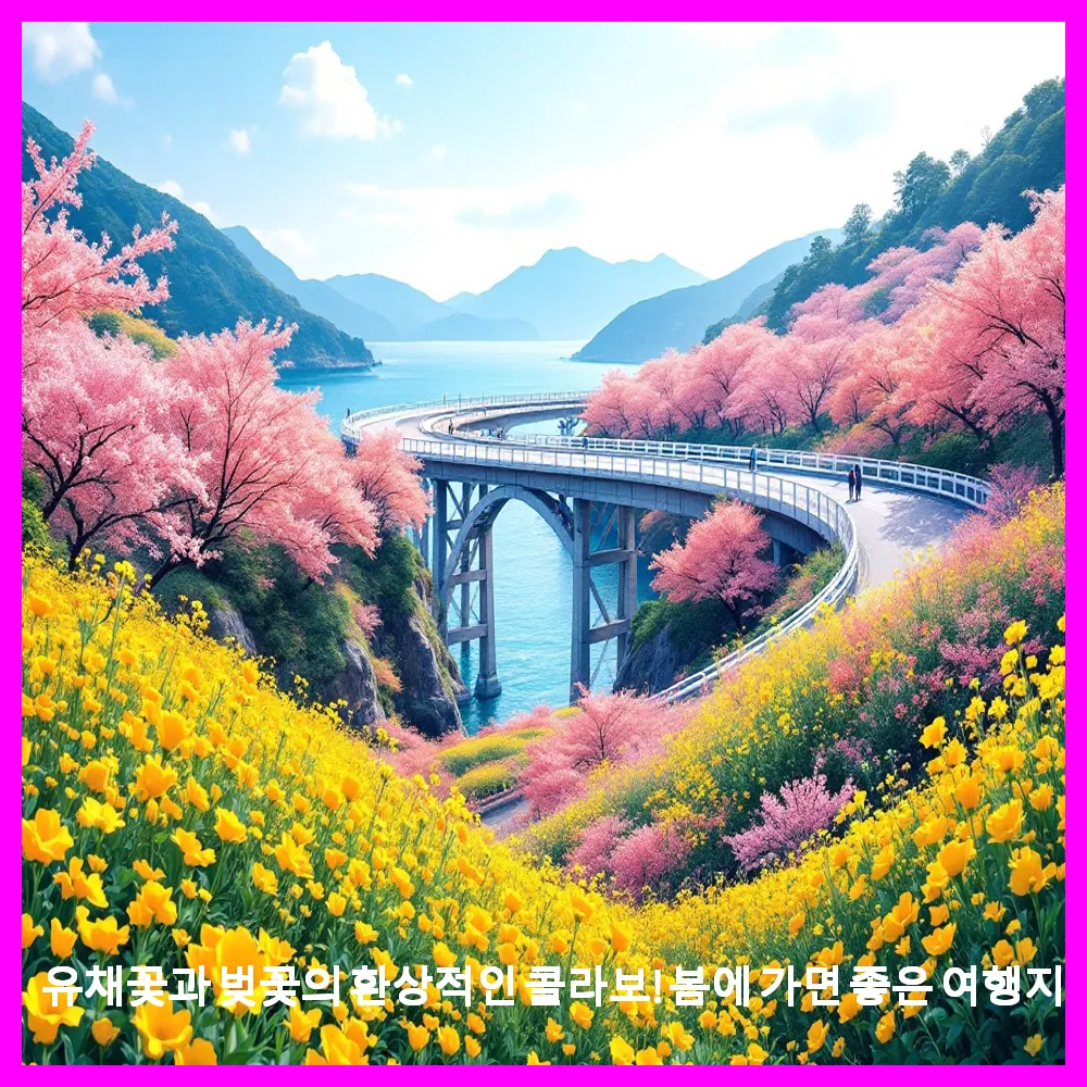유채꽃과 벚꽃의 환상적인 콜라보!