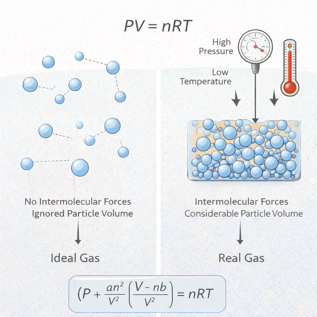 이상 기체와 실제 기체의 차이와 이상 기체 방정식이 가지는 물리적 한계 분석