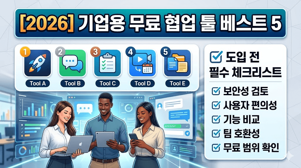 [2026] 기업용 무료 협업 툴 베스트 5, 도입 전 필수 체크리스트