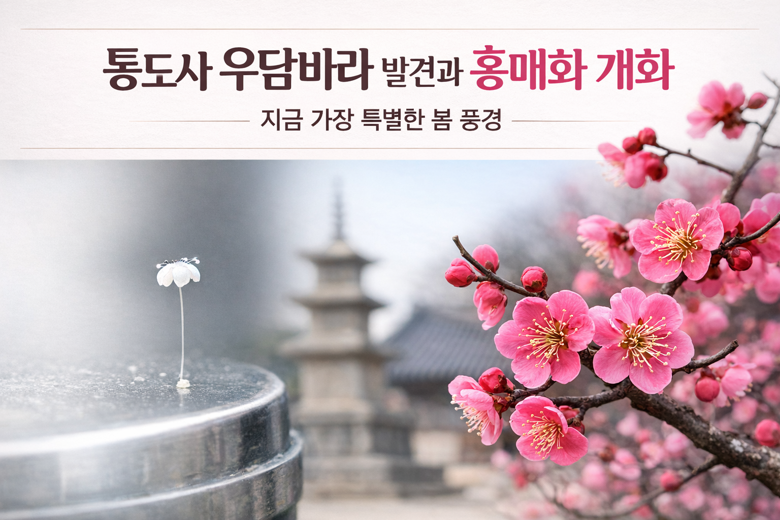 통도사 우담바라 발견, 홍매화 개화