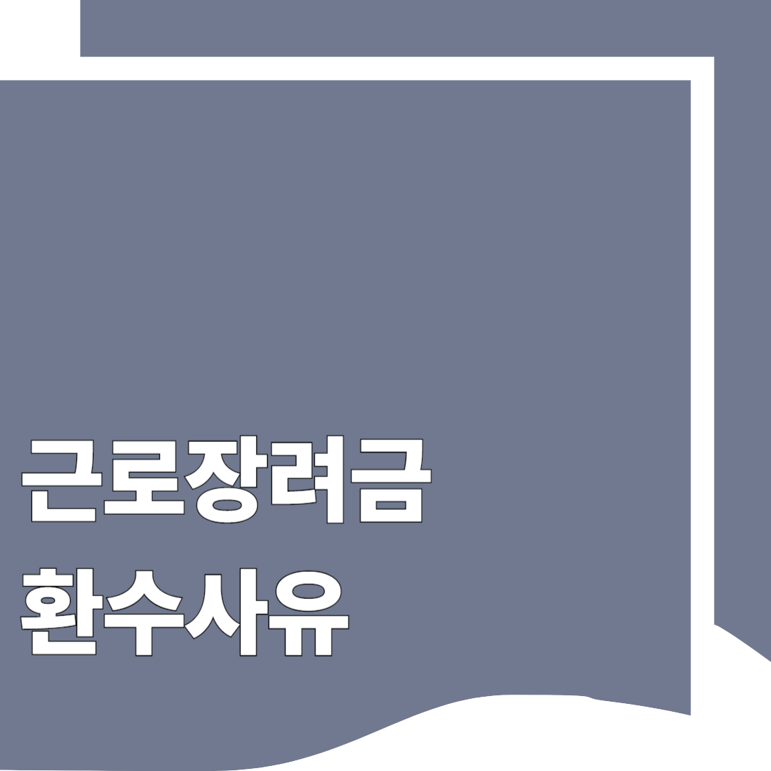 근로장려금 환수 사유