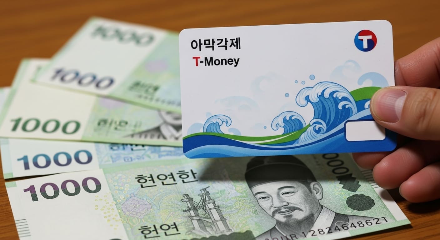 편의점 카운터에서 티머니 환불을 진행하는 장면