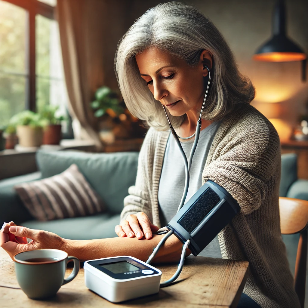 혈압 재고 있는 그림