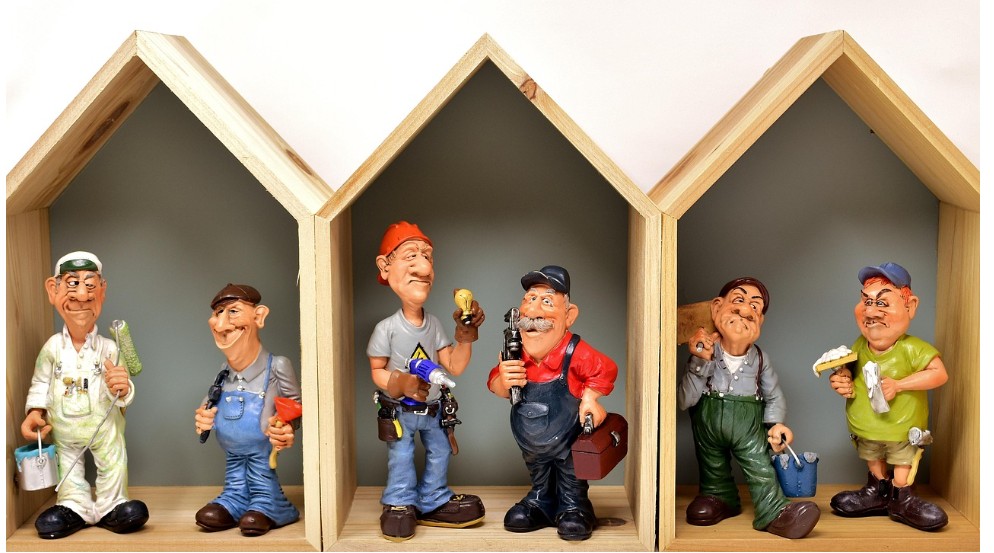 Handymans with different roles miniature figures