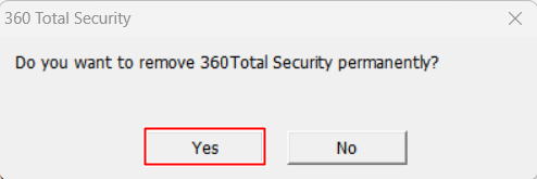 360 total security uninstall yes