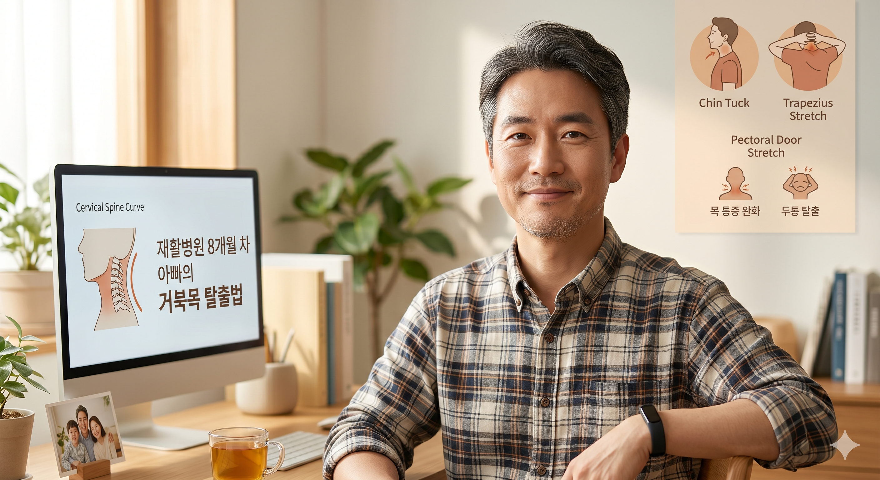 거북목 증후군 스트레칭: 재활병원 8개월 차 아빠가 알려주는 목 통증과 두통 탈출법