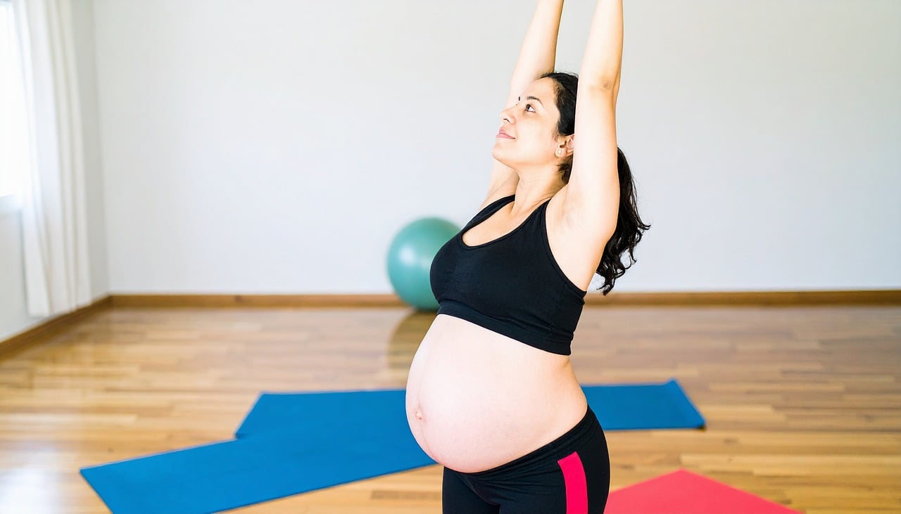 임산부 스트레칭 이미지