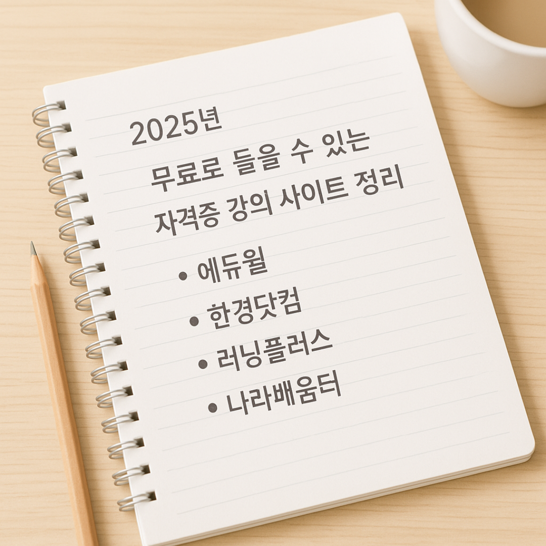 2025년 무료로 들을 수 있는 자격증 강의 사이트 정리