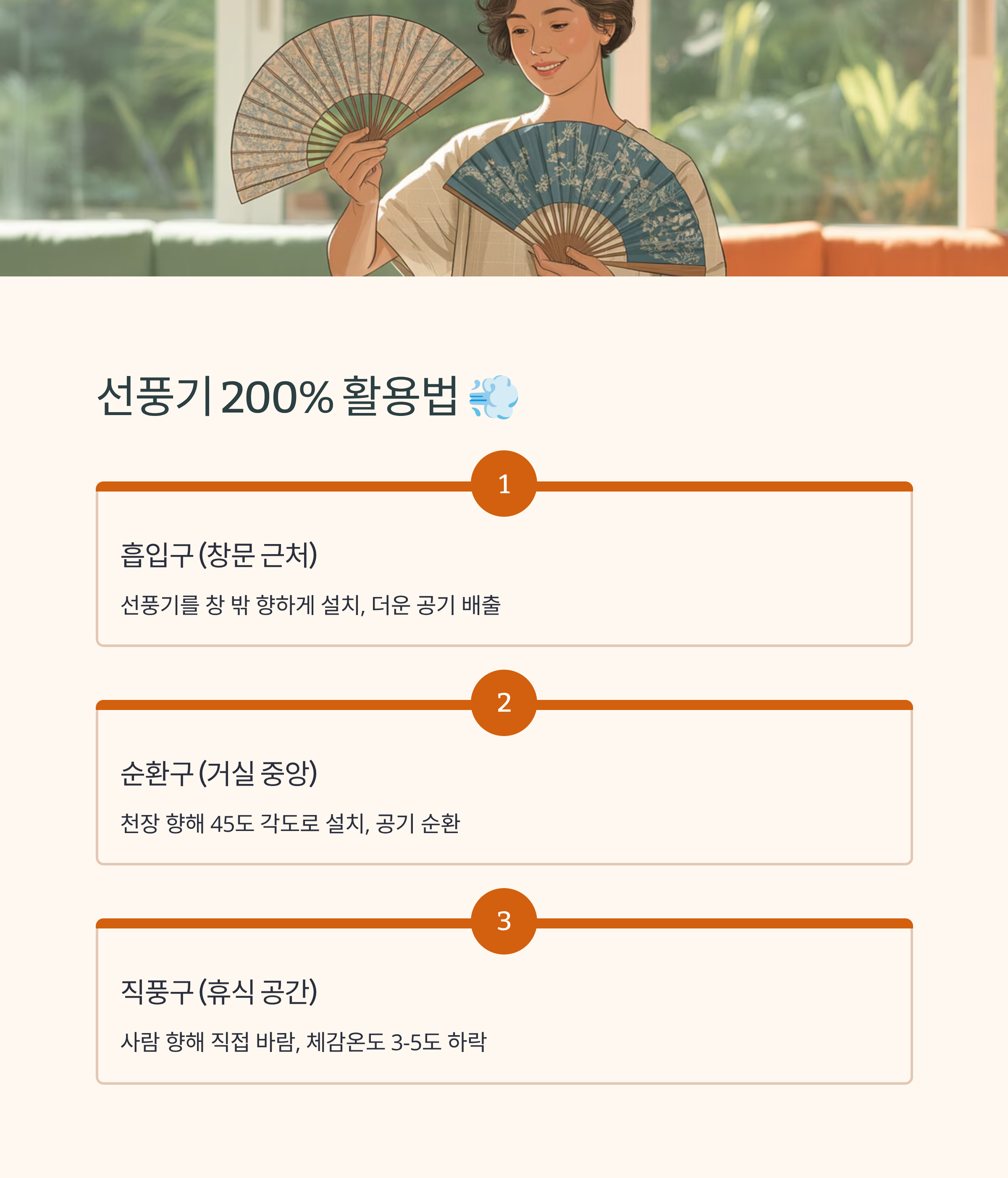 에어컨 없이 선풍기 활용하기