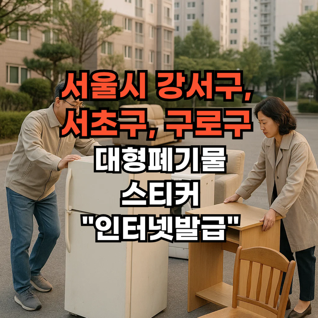 서울 강서구, 서초구, 구로구 대형폐기물 스티커 인터넷발급