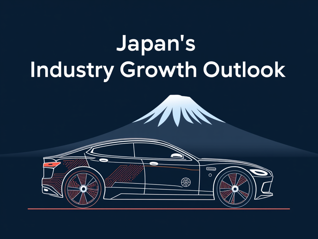 후지산을 배경으로한 자동차 이미지입니다.