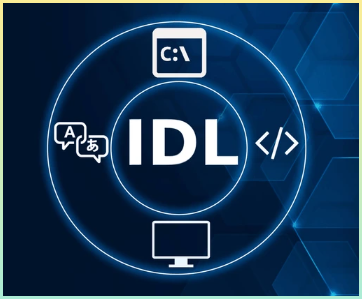 IDL의 특징을 나타내는 아이콘과 함께 표시한 글자 이미지