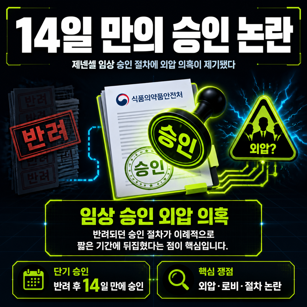 14일 만의 승인 논란