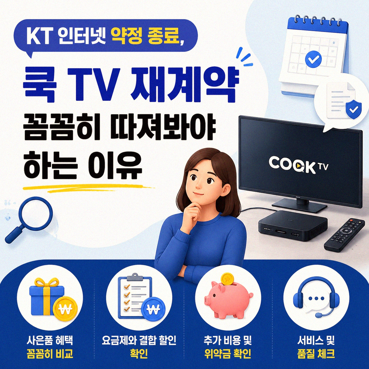 KT 인터넷 약정 끝났는데 쿡 TV도 같이 재계약 해야 할까?