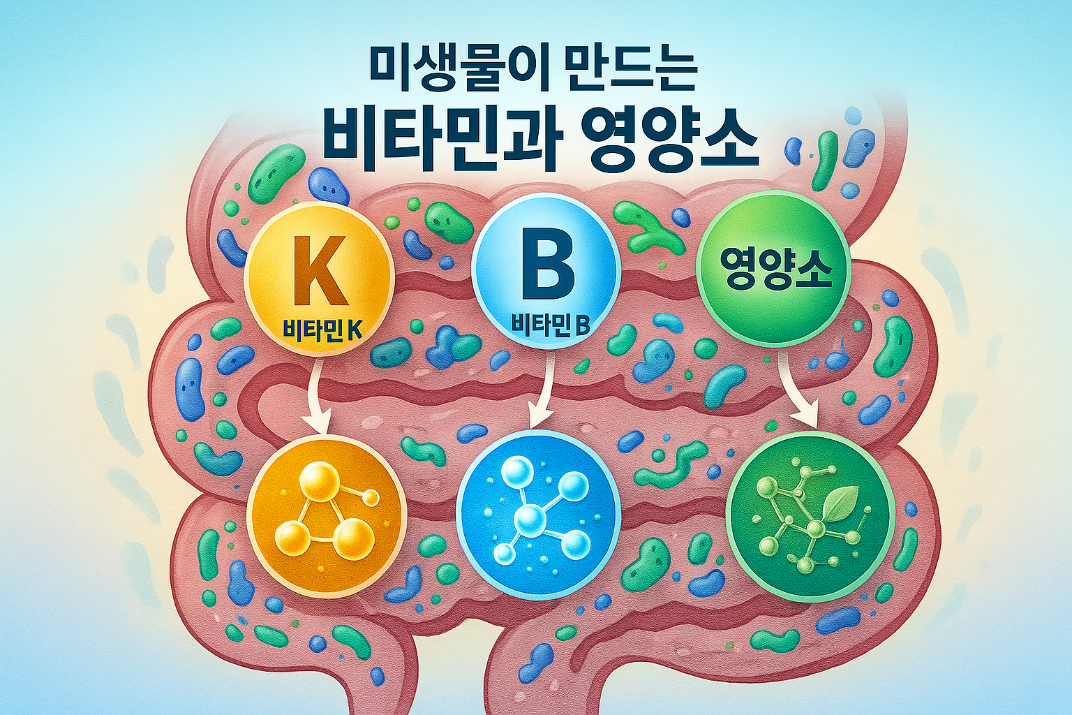 미생물이 만드는 비타민과 영양소 관련 사진