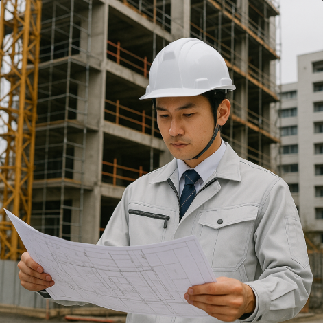 일본 건설업계에서 일하는 모습입니다.