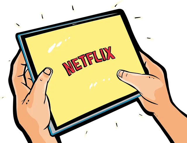 테블릿PC-넷플릭스를 보고있는 장면