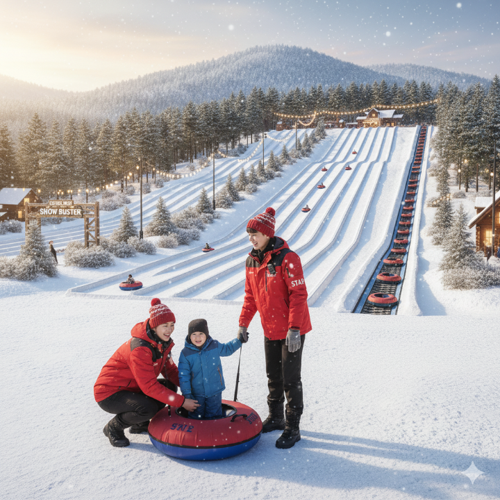 눈썰매장 안전요원 사진