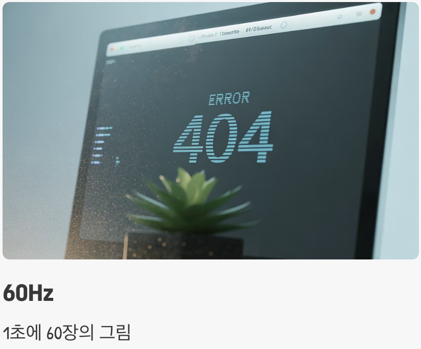 주사율? 1초에 그림을 몇 번 보여주나