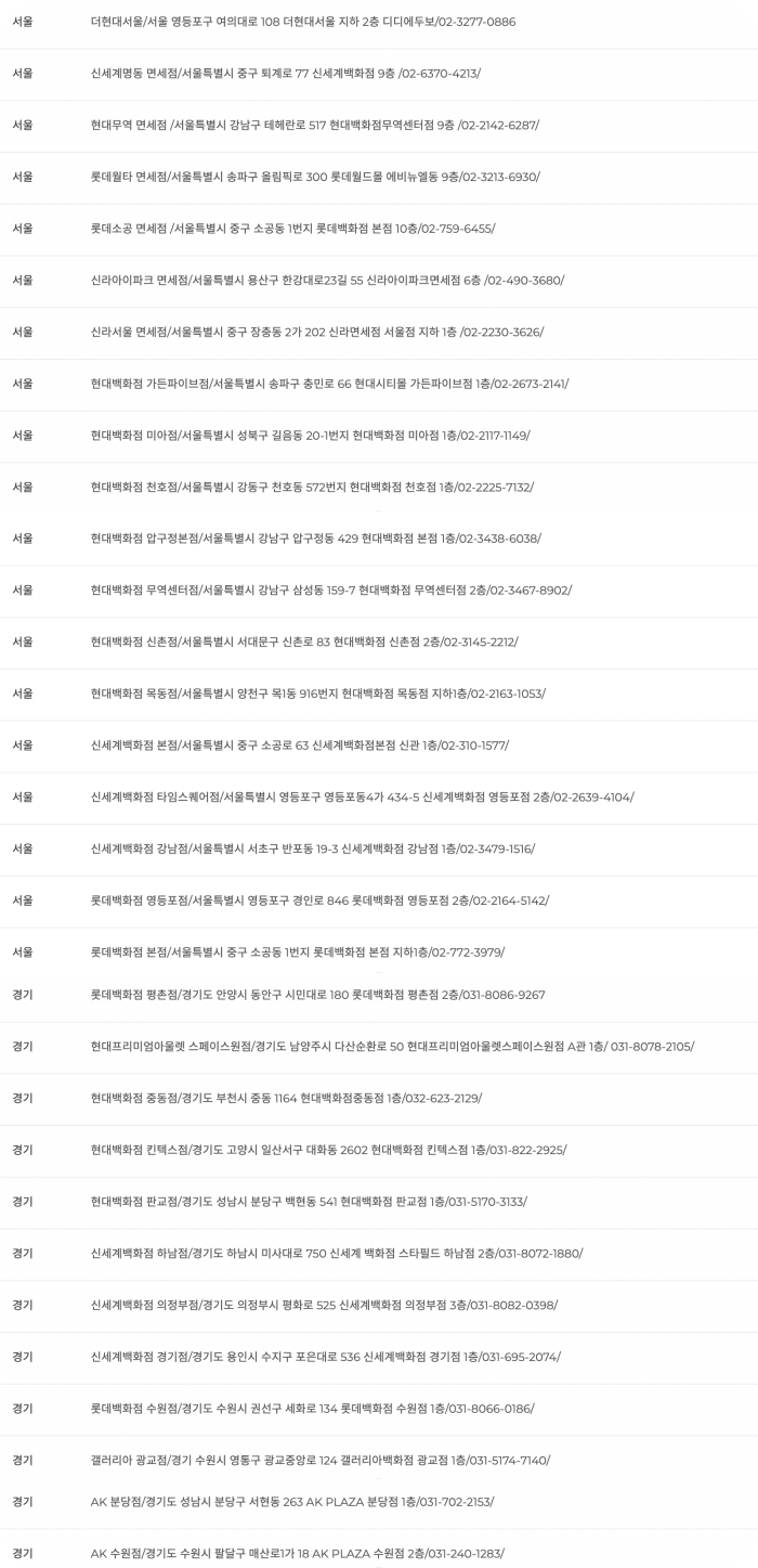 디디에두보-서울경기권-매장주소-연락처