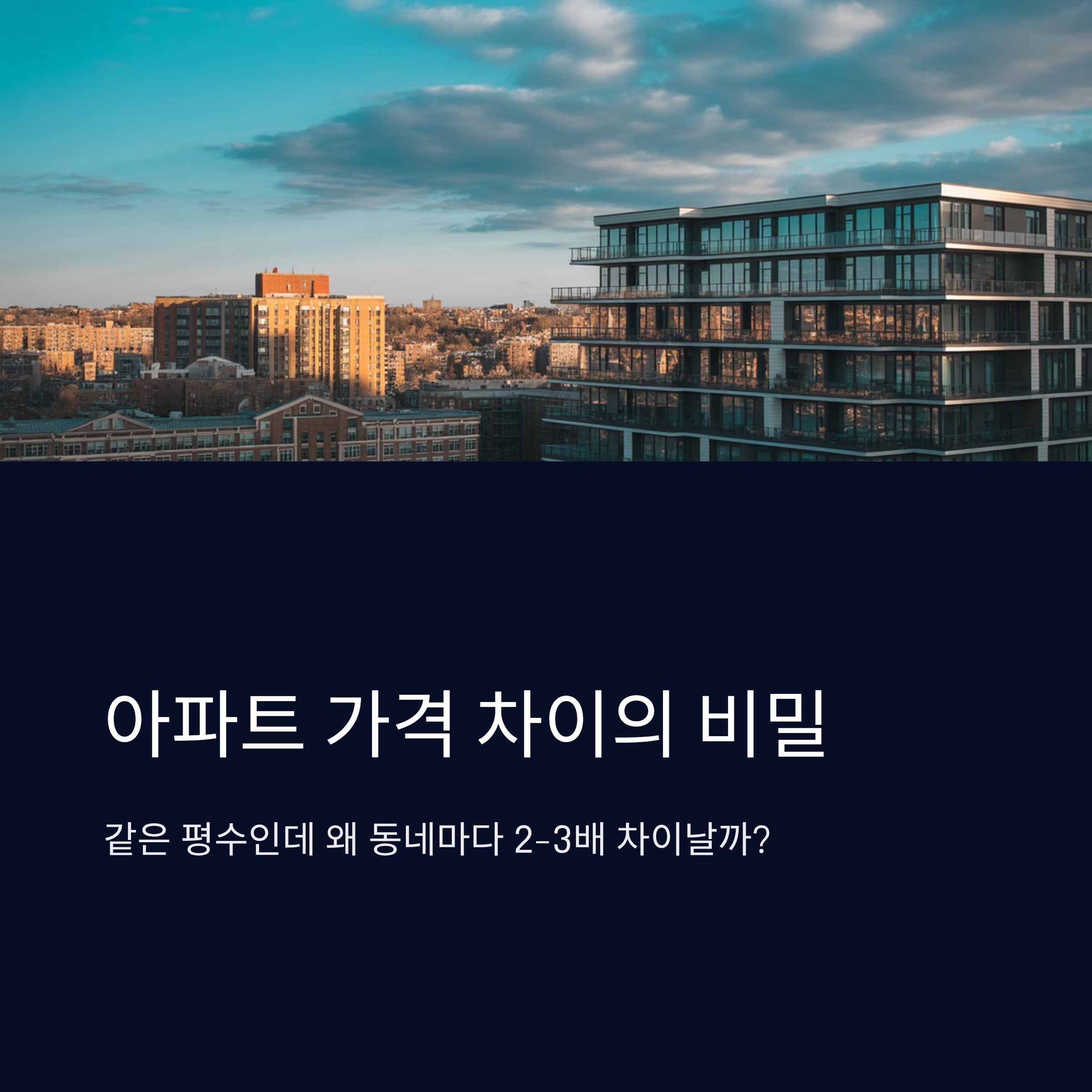 아파트 가격 차이, 왜 동네마다 다를까?