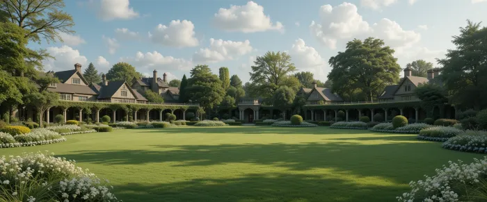 실버타운 모델하우스 외관을 둘러보는 모습