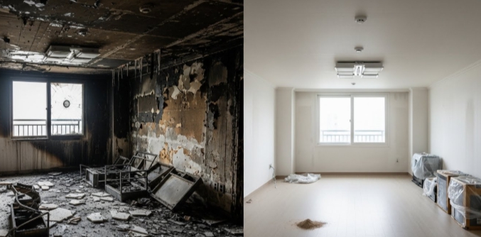 경주 화재 청소중