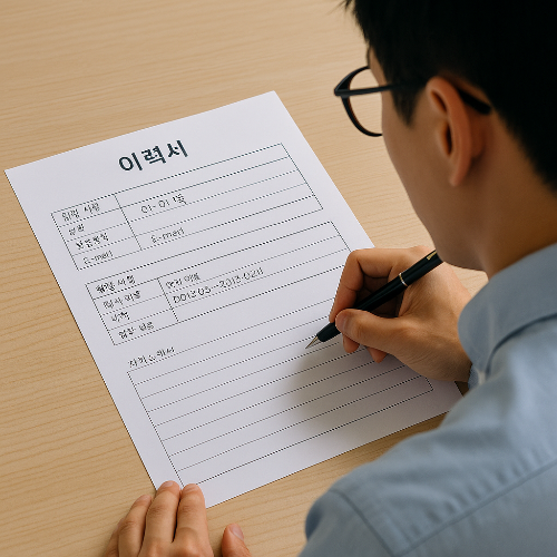 한국어 이력서를 이용한 학습법