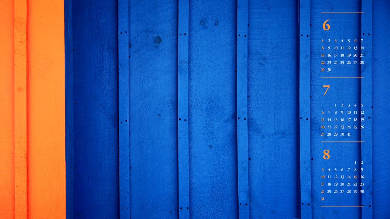 12 파란색과 주황색 B - 2025년7월 노트북배경화면