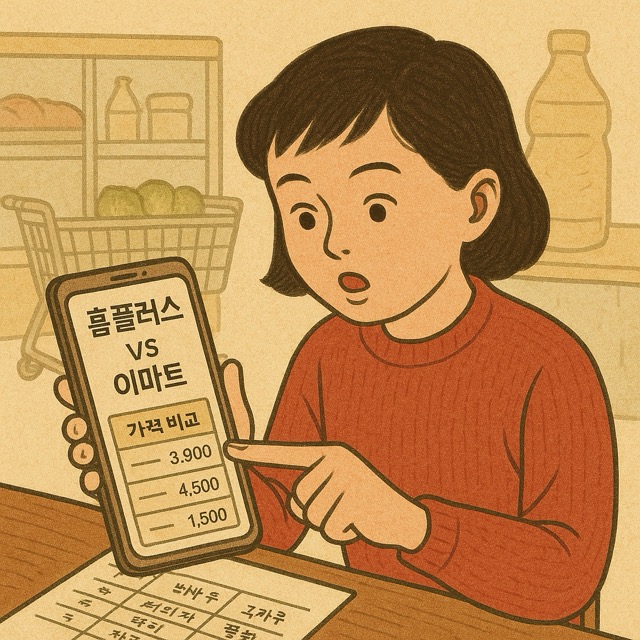 냉장고에 붙은 주간 식단표를 바라보는 인물