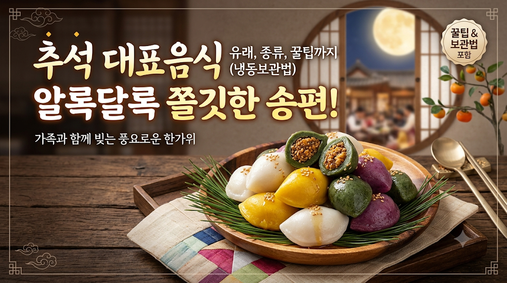 추석 대표음식 송편 유래 종류 꿀팁