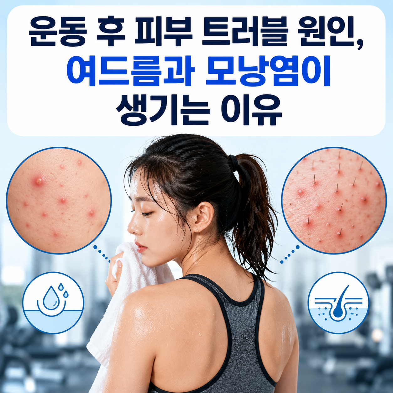 운동 후 피부 트러블 원인