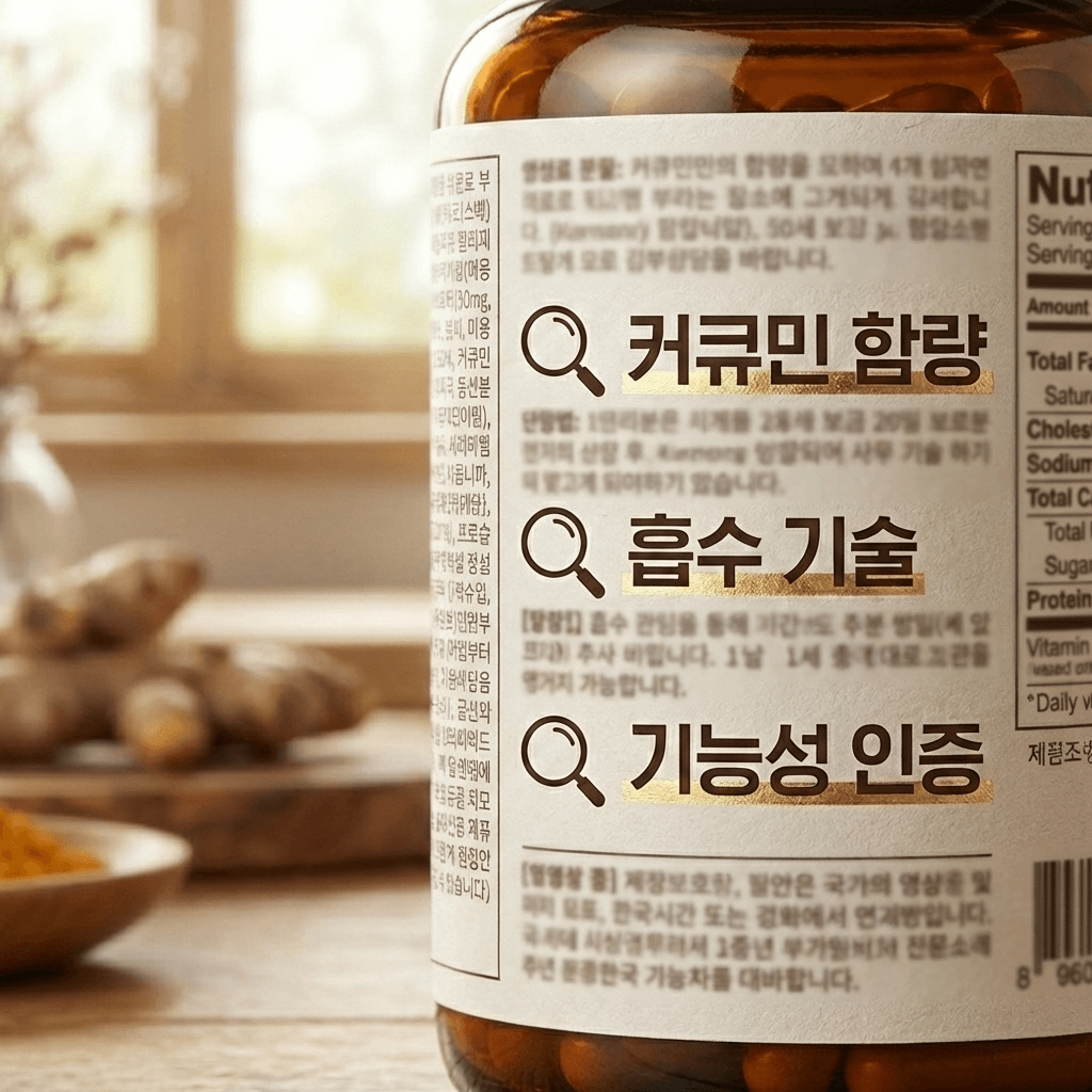 커큐민 제품 라벨 체크포인트 3가지