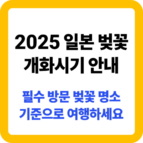 2025 일본 벚꽃 개화시기 안내