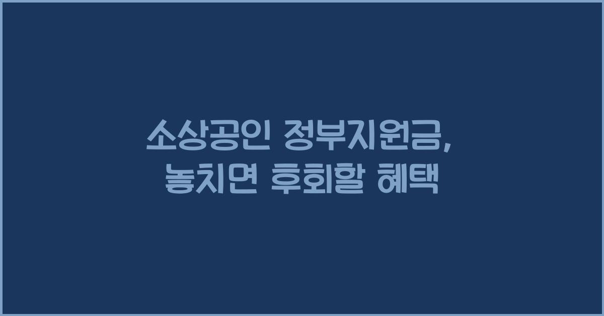 소상공인 정부지원금