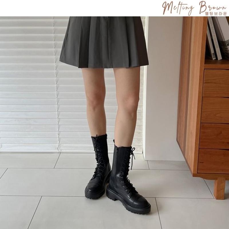 멜팅브라운 여성 봄 워커 여성 레이스업 워커 부츠 k09