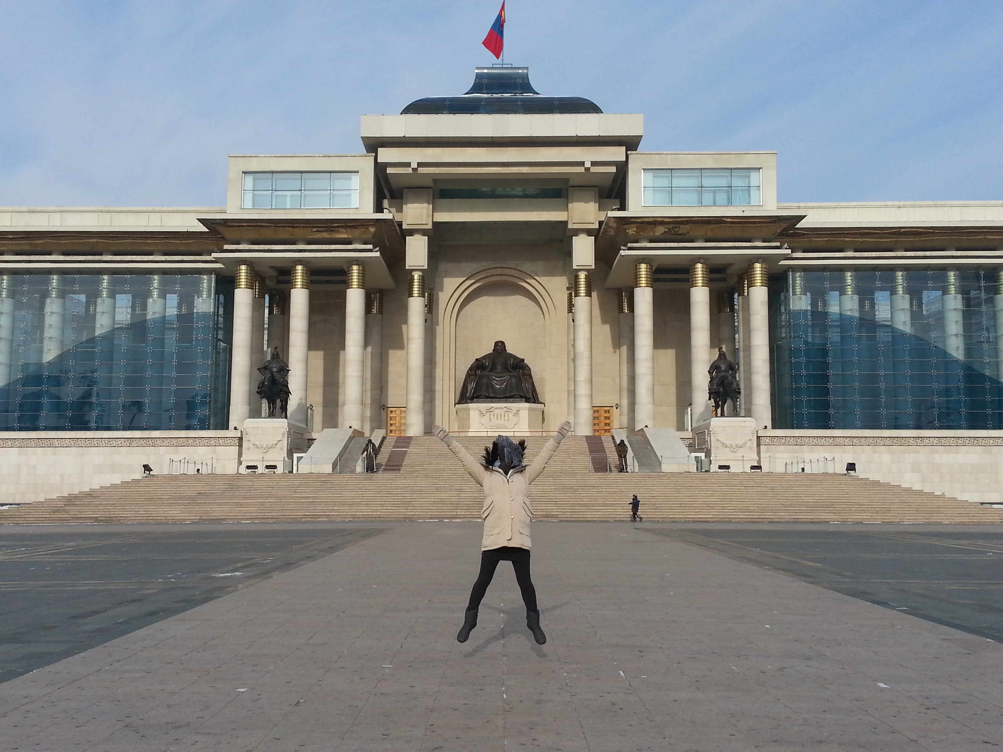 몽골 수흐바토르 광장에서 칭기스칸 동상 관련 사진