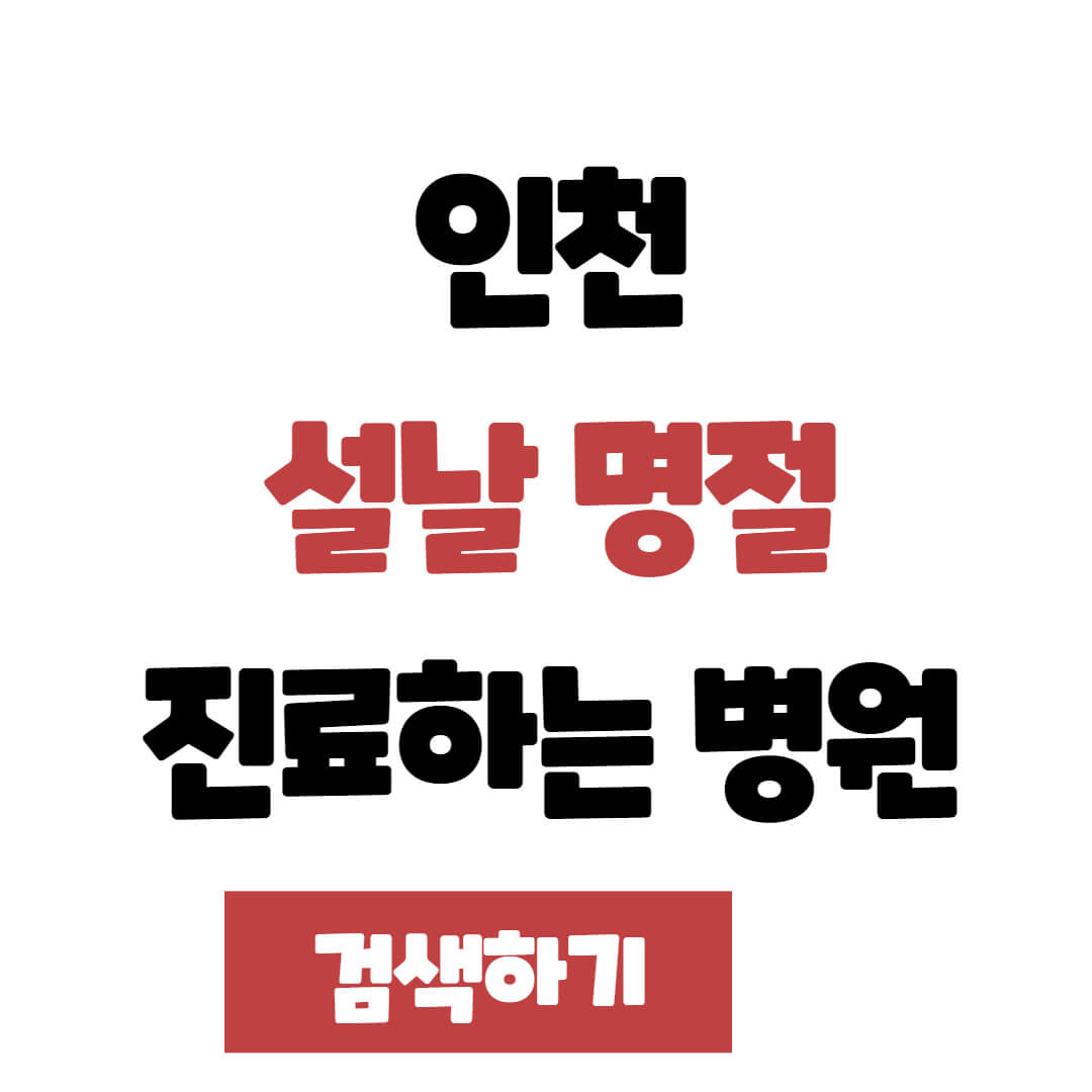 인천' 설날 명절 연휴 진료하는 병원, 약국, 응급실 찾는 방법