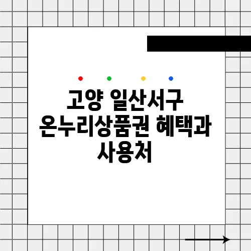 고양 일산서구 온누리상품권 혜택과 사용처