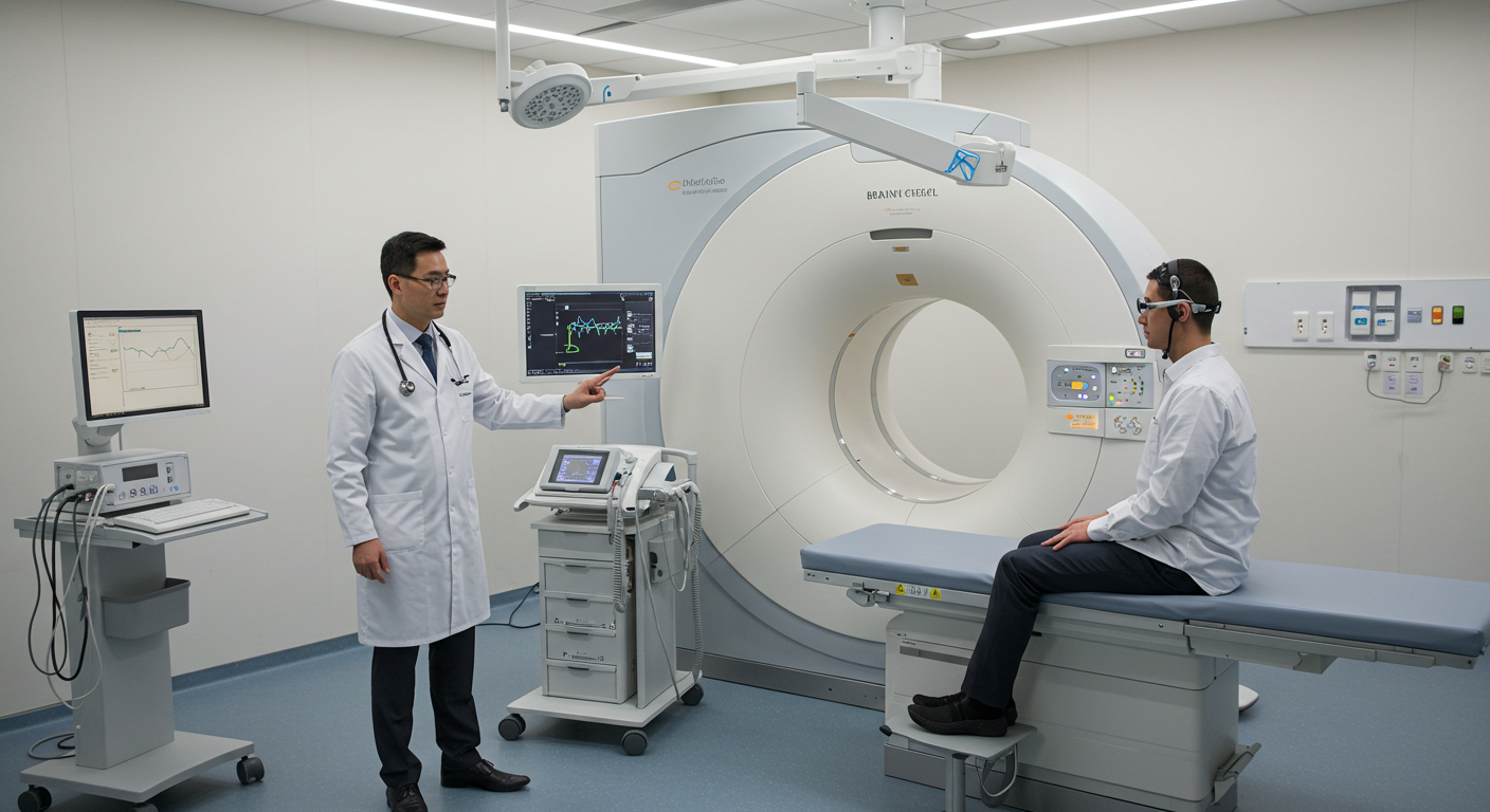 뇌 건강 검진을 받는 모습