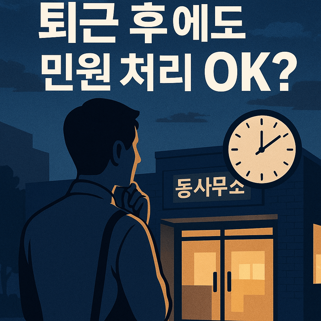 퇴근 후 동사무소(행정복지센터) 민원 가능할까?