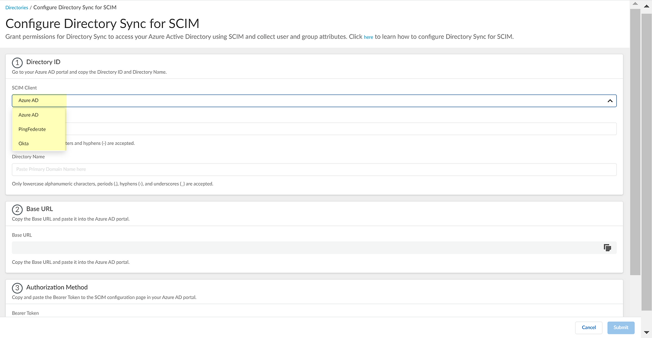 SCIM 클라이언트를 선택