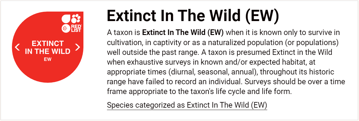적색목록: 야생 절멸